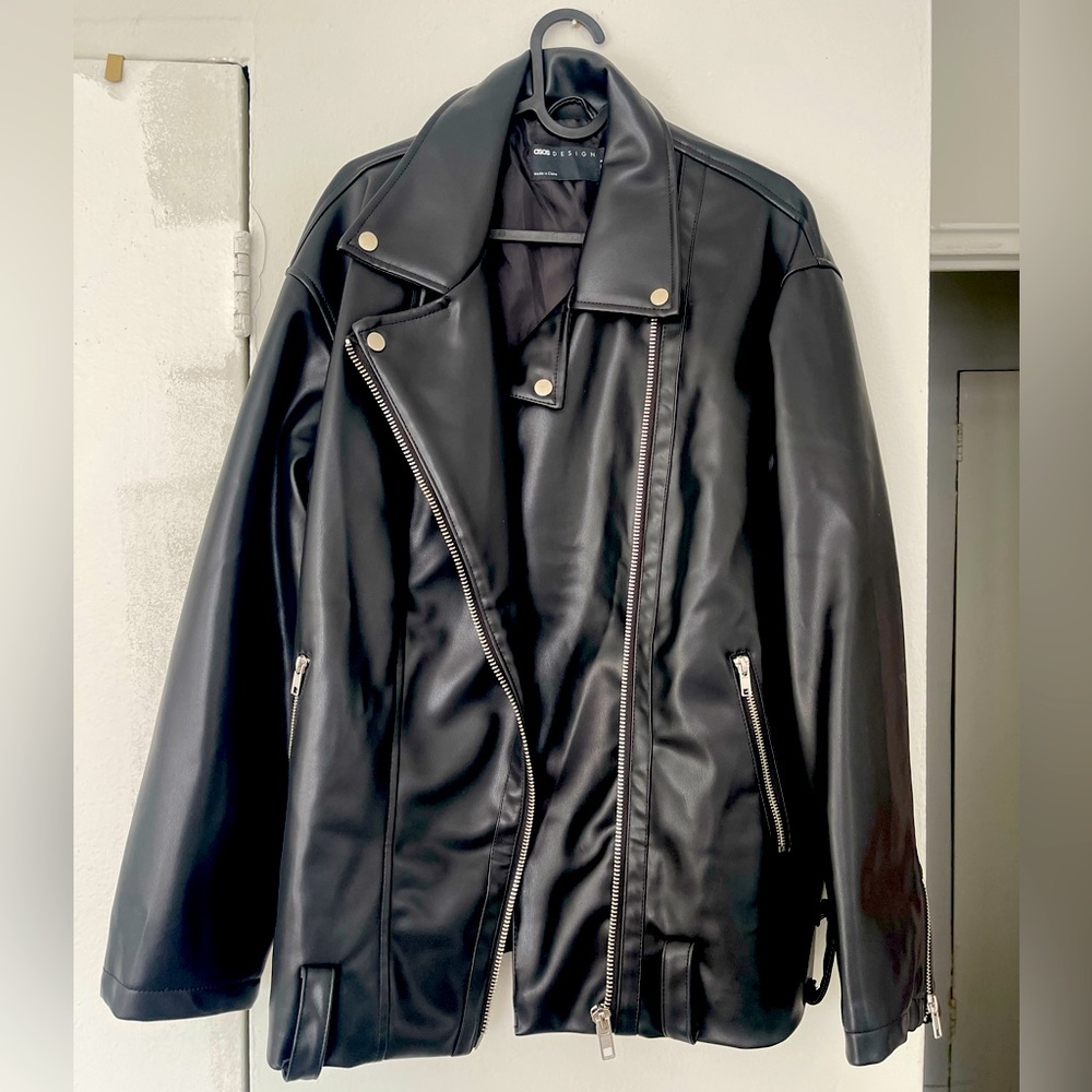 Asos black leather jacket. Size UK 8, US 4, EU 36. Brand new. Never worn.